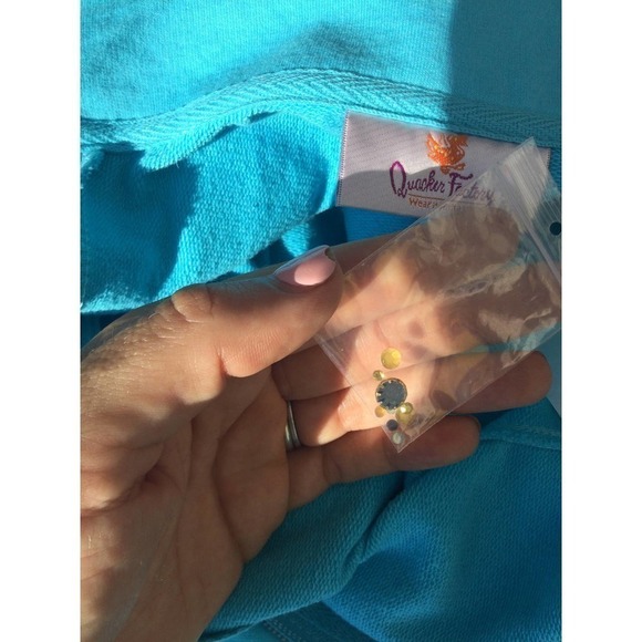 Quacker Factory Womens Full Zip Vest Size XS NEW Blue Rhinestone Preppy Casual - Picture 10 of 10